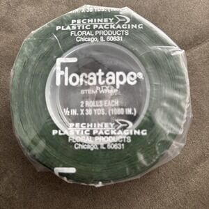 GREEN 2 Rolls of FLORATAPE Brand -Floral Tape Stem Wrap Flowers 1/2" wide